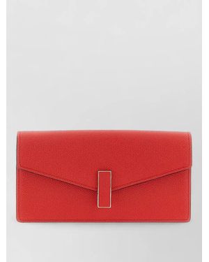 Valextra Iside Leather Clutch Bag - Red