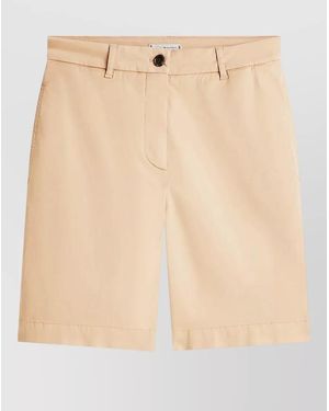 Tommy Hilfiger Chino Shorts Belt Loops Back Pockets - Natural
