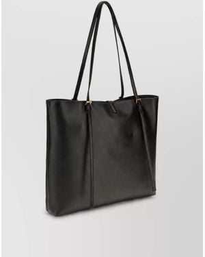 Versace La Medusa Lamb Leather Tote Bag - Black
