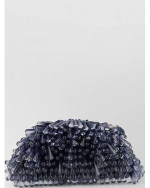 Cult Gaia Leather Jalaa Nano Crossbody Clutch Bag - Blue