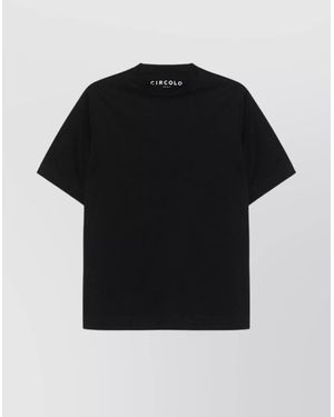 Circolo 1901 Cotton Crew-Neck Short-Sleeve T-Shirt - Black