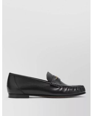 Chloé Loafers Leather Upper Round Toe Design - Gray
