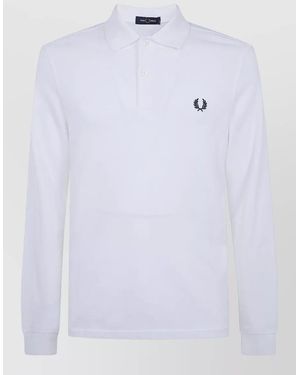 Fred Perry Long Sleeve Shirt - White