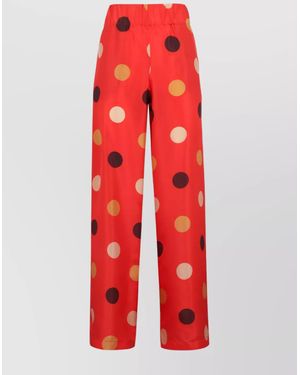 Aspesi Printed Silk Trousers - Red