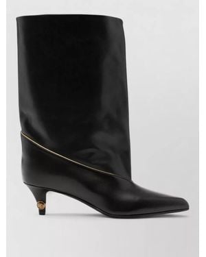 Versace Leather Ankle Boots - Black