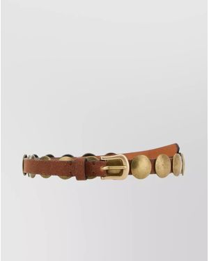 Golden Goose Studded Leather Belt - Brown