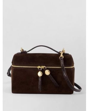 Tory Burch Romy Slim Leather Top Handle Mini Bag - Brown