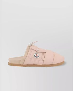 Moncler Leather Padded Slippers - Pink