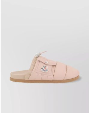 Moncler Leather Padded Slippers - Pink