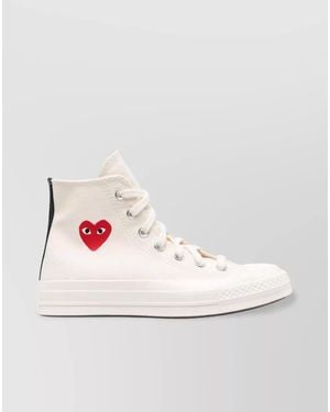 Comme des Garçons Cotton Logo Print High-Top Trainers - Pink