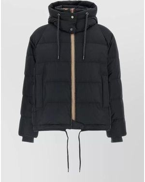 Brunello Cucinelli Down Quilted Hooded Parka Coat - Black