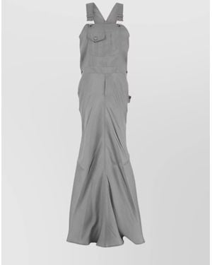 Moschino Hem Flare Straps Pocket Buttons - Gray