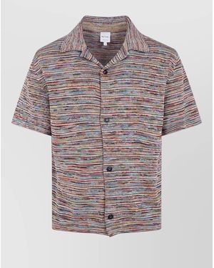 Paul Smith Knitted Shirt Short Sleeves Collar - Grey