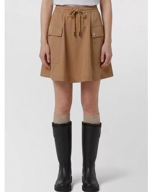 Moncler A Line Mini Skirt Cotton Blend - Natural