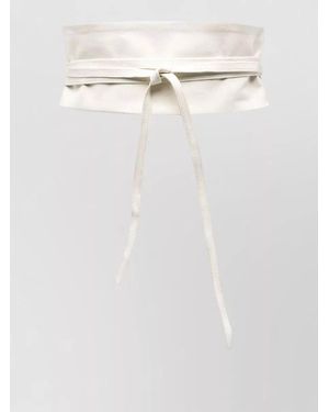 FURLING BY GIANI Geisha Tie High Waist Wrap Leather Belt - White
