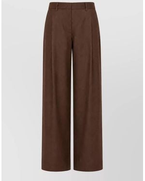 Paul Smith Cashmere Wide-Leg Pants - Brown
