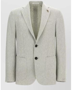 Pal Zileri Linen Blend Brera Blazer - Grey