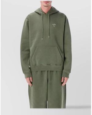 Arte' Adjustable Hooded Sweatshirt Front Pocket - Green