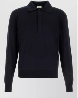 Saint Laurent Silk Blend Polo Shirt - Blue