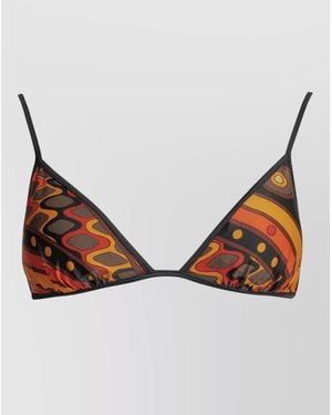 PUCCI Vivara Triangle Bikini Top Patterned Design - Natural
