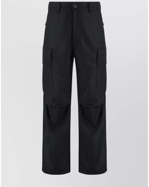 DARKPARK Virgin Wool Cargo Wide-Leg Trousers - Black