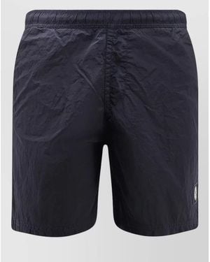 Stone Island Econylon Swim Trunks Elastic Waist Pockets - Blue