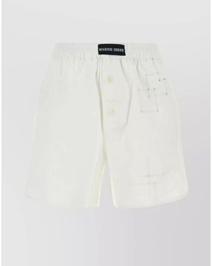 Marine Serre Cotton Knee-Length Shorts - White