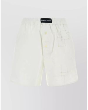 Marine Serre Upcycled Cotton Knee-Length Shorts - White