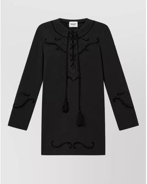 Isabel Marant Cotton Broderie Anglaise Tunic Dress - Black