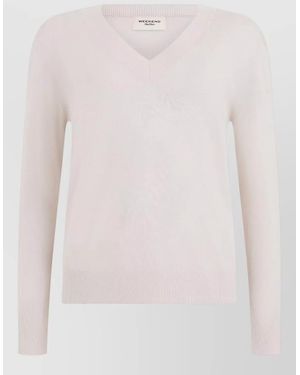 Weekend by Maxmara Wool Silk Cashmere V-Neck Jumper - Pink