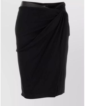 Versace Draped Asymmetric Midi Skirt - Black