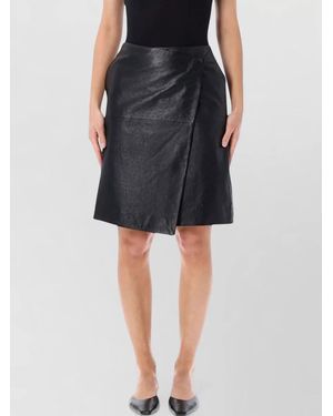 Loulou Gora Midi Skirt High Waist A Line - Black