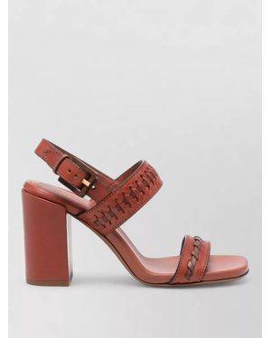 Zimmermann Leather Woven Slingback Sandals - Brown