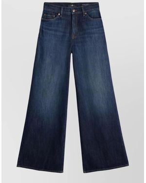 7 For All Mankind Denim High-Rise Wide-Leg Jeans - Blue