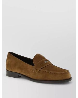 Tory Burch Calf Leather Slip-On Loafers - Brown