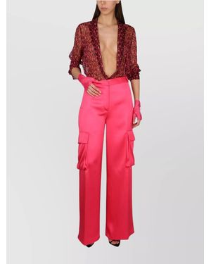 Versace Wide-Leg Trousers - Red