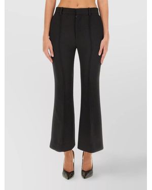 Bottega Veneta Wool Regular-Fit Flared Trousers - White