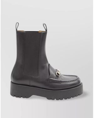 【グッチ】Leather Ankle Boot ショートブーツ 798724_0GQ00_1000_009_100_0000