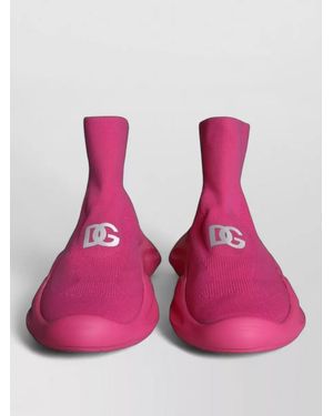 Dolce & Gabbana Logo Print Slip On High Top Trainers - Pink