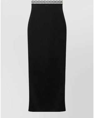 Versace High Waisted Maxi Knit Viscose Skirt - Black