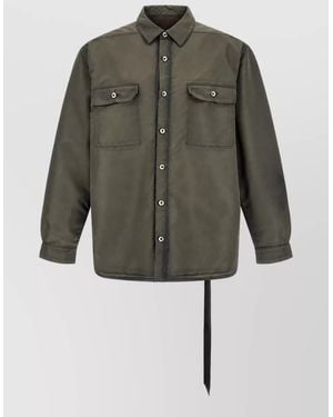 Rick Owens Padded Nylon Overshirt Jacket - Green