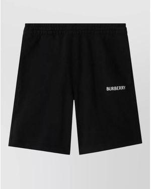 Burberry Cotton Logo-Print Chino Shorts - Black