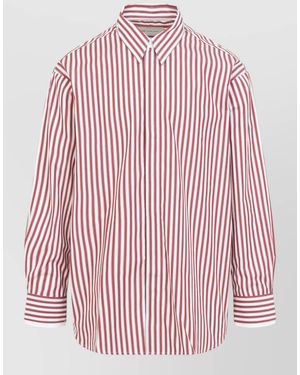 Ami Paris Striped Oversized Cotton Shirt - Pink