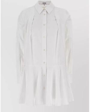 Loewe Cotton Poplin Shirt Dress - White