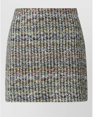 Missoni Chevron Knit Sequin Mini Skirt - Grey