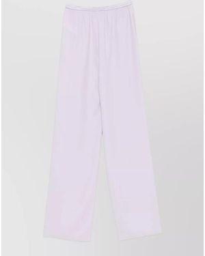 Emporio Armani Lightweight Lounge Trousers Wide Leg Cut - Purple