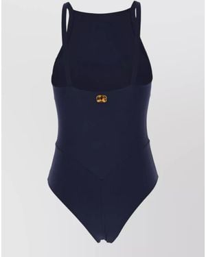 Blazé Milano Swimwear Beachwear High Neckline Adjustable Straps - Blue