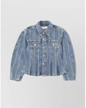 Ganni Denim Regular-Fit Jacket - Blue