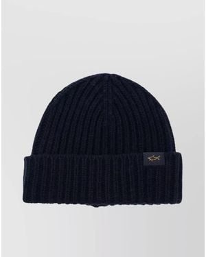 Paul & Shark Ribbed Wool Beanie - Blue