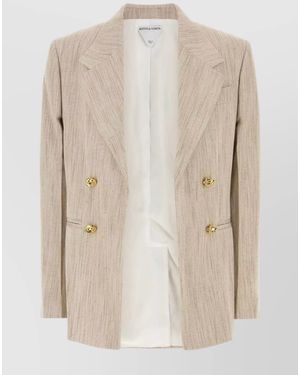 Bottega Veneta Silk Blend Blazer - Natural